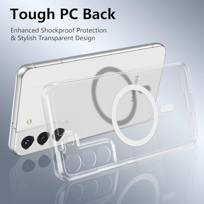 RALEAVO for Samsung Galaxy S22 Plus Case Clear Magnetic Phone Case [Compatible with MagSafe] Slim Transparent Acrylic Hard Back Military Drop Protection Phone Cover,Clear - color: Magnetic & Clear, size: S22 Plus