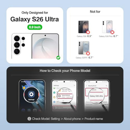 Compatible with Samsung Galaxy S26 Ultra Case Wallet with Card Holder [4 Card Slot] Women Men,RFID Blocking PU Leather Phone Case Flip Protector Cover Credit Card Slot Kickstand,Black - color: Black, size: Samsung Galaxy S26 Ultra - 6.9"