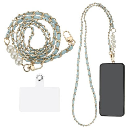 uxcell Phone Lanyard, Crossbody Cellphone Chain with Tether Tabs - color: Light Blue