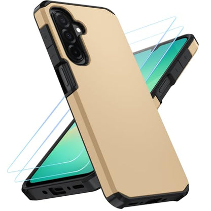 for Samsung Galaxy A17 Case : Shockproof Phone Cover with HD Screen Protector,Hybrid Protective Military-Grade Drop Protection for Galaxy A17 5g / A16 5g & A26 Phone Case(Golden) - color: Golden