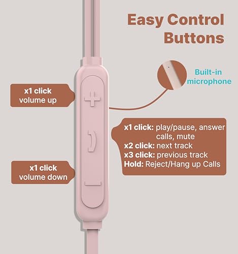Hmusic 3.5mm Wired Sleep Earbuds, 2g Lightweight Earphones for Side Sleeper - color: Pink, size: Audio Jack