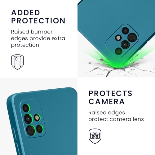 kwmobile Case Compatible with Samsung Galaxy A51 Case -Soft TPU Back Phone Cover - with Metallic Look - Metallic Caribbean Blue - color: Metallic Caribbean Blue, size: Galaxy A51