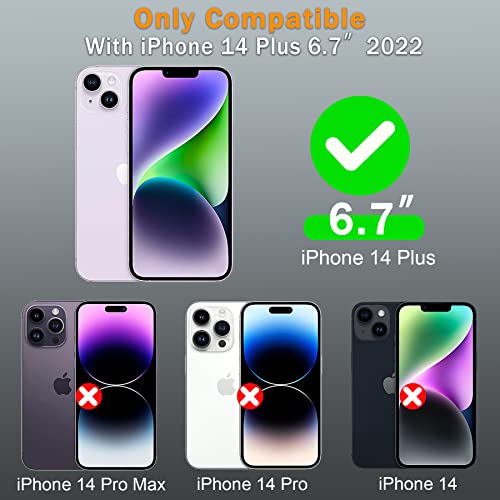 Rugged Phone Case for Apple iPhone 14 Plus, with Belt Clip Holster & Kickstand Heavy Duty Shockproof Protective Full Body Case Cover for iPhone 14 Plus 6.7 inch Phone (Black) - color: Black