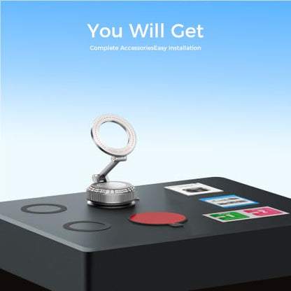 Metal Magnetic Car Phone Holder for Magsafe Phone, Silver - color: Silver