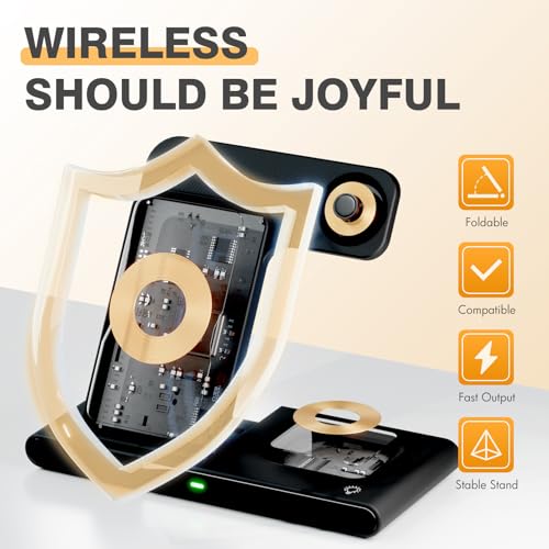 Wireless Charger Fast Charging Station 3 in 1 Charger Stand Travel