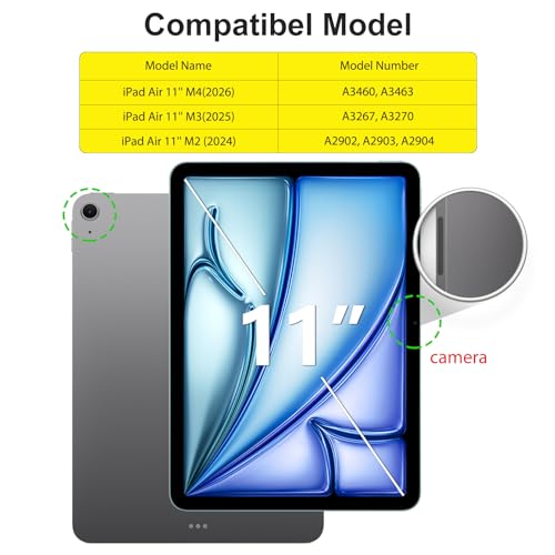 SPARIN 2 Pack Screen Protector for iPad Air 11 Inch M4/M3/M2(8th/7th/6th) | Auto-Alignment Frame, 9H Tempered Glass Film for iPad Air 11 2026/2025/2024, Apple Pencil Compatible and Case Friendly - size: iPad Air 11'' (M4/M3/M2)