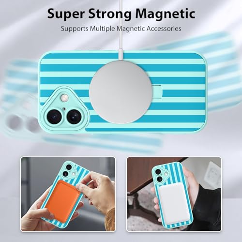 KANGHAR Compatible with iPhone 16 Case Stripes -Blue - color: Blue-Stripes, size: iPhone 16