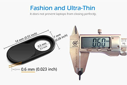 CloudValley Laptop Camera Cover Slide, Metal 0.023 Inch Ultra-Thin, 2 Pack - color: Withe & Black