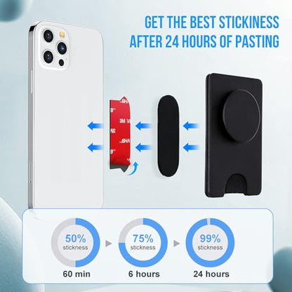 volport 10pcs Sticky Adhesive Replacement for Pops Wallet+ & Wallet Plus Base, Socket Wallet Case Back Sticker Pads, Double-Sided High Stickiness Strip Tapes Piece for Cell Phone Wallet Card Holder