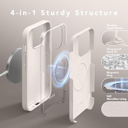 GONEZ Magnetic for iPhone 14 Pro Case, Silicone Cover Stone - color: A-Stone, size: Iphone 14 Pro