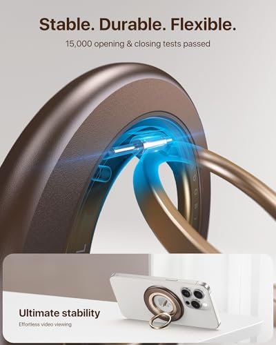 andobil 2026 3rd Gen Stability Magnetic Phone Ring Grip for MagSafe, Brown - color: Brown