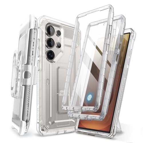 SUPCASE for Samsung Galaxy S25 Ultra Case with Stand (Unicorn Beetle Pro), [2 Front Frames] [Built-in Screen Protector & Belt-Clip] Military-Grade Protection Phone Case for S25 Ultra 6.9 Inch, Clear - color: Clear, size: S25 Ultra