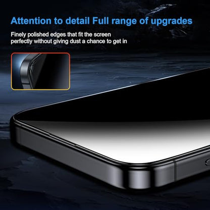 OneFish 360 Privacy Screen Protector for iPhone 13 Pro Max / 14 Plus,2Pack | 4-Way Anti-Spy 9H Tempered Glass, 3D Curved Edges, Scratch Resistant ，Case-Friendly & Easy Installation ， Anti-Fingerprint - size: iPhone 13 Pro Max