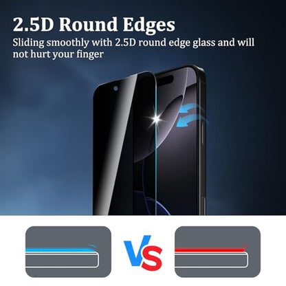 3 Pack Privacy Screen Protector for iPhone 16 Pro Max