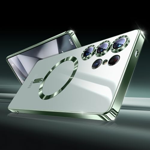 Hurgoer for Samsung Galaxy S24 Ultra Case（Only）.Magnetic Cover for S24 Ultra，Glossy Slim Thin Soft funda capa para 6.8 inch.Compatible with MagSafe (Green) - color: Green