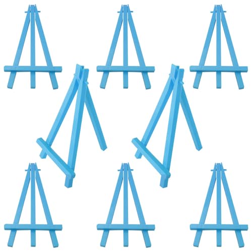 8PCS Plastic Display Easel Mini Frame Photo Frame Stand Blue Folding Desktop Stand Tripod Phone Holder Poster Holder Memo Holder Name Card Holder Photo Holder