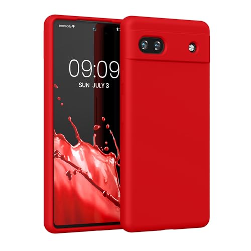 kwmobile Case Compatible with Google Pixel 6a Case - TPU Silicone Phone Cover with Soft Finish - Red - color: red, size: Pixel 6a