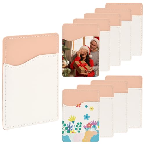 10Pcs Sublimation Cell Phone Wallet Blanks Phone Case Card Sleeve - color: Peachpuff