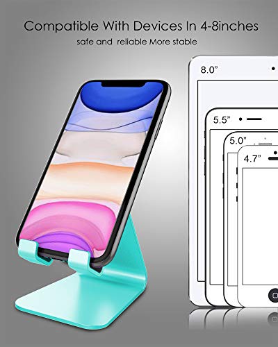 CreaDream Phone Stand Holder, Aluminum Phone Stand for Desk - color: Mint green