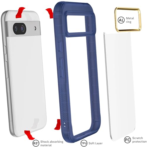 Ghostek Covert Clear Google Pixel 8a Case with Shockproof Drop Protection Premium Protective Wireless Charging Compatible Phone Cover Designed for 2024 Google Pixel 8a (6.1") (Blue) - color: Blue [Limited Edition], size: Pixel 8a