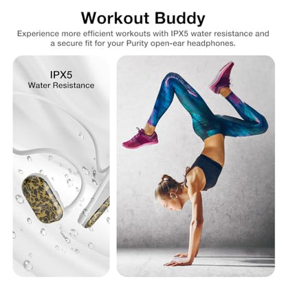 Purity Air Open Ear Headphones - True Air Conduction Wireless Bluetooth Open Ear Earbuds with Dual Mic for iPhone/Android - Secured Long Wearing Comfort, Sports Sweat Resistant (DTCE165) - color: Desert Camouflage