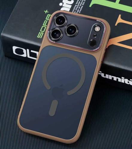 Magnetic for iPhone 17 Pro Max Case with Integrated Camera Protection, [Seamless Work with Magsafe] [Military Grade Shockproof] [Covered Camera Control Button] Case for iPhone 17 Pro Max 6.9'', Brown - color: Brown