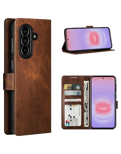 Feitenn for Samsung Galaxy A37 5G (6.7") Case Wallet 2026 with 4 Card Holders Kickstand, PU Flip Leather Magnetic Closure Folio Shockproof Protective Cover, Brown - color: Brown, size: Samsung Galaxy A37 5G