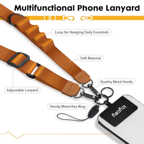 Icycay Phone Lanyard Crossbody Strap Adjustable Teacher Women Golden Brown - color: 1 Golden Brown