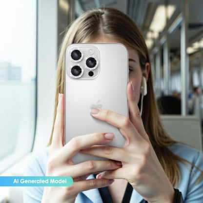 TENOC Camera Lens Protector for iPhone 14 Pro & 14 Pro Max, Silver Glitter - size: iPhone 15 Pro/15 Pro Max