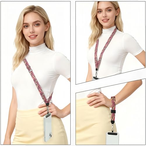 Phone Lanyard Crossbody & Neck, Adjustable Cell Phone Wrist Strap - color: Abstract