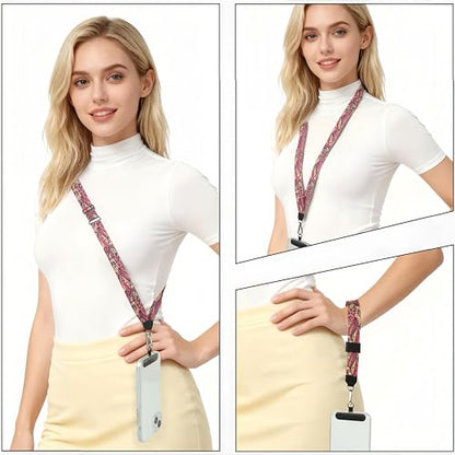 Phone Lanyard Crossbody & Neck, Adjustable Cell Phone Wrist Strap - color: Abstract