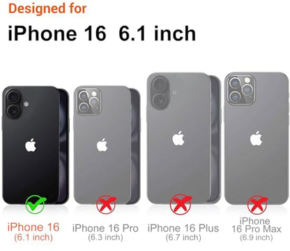 Compatible with iPhone 16 Case,with [Shockproof Protective][Camera Protection] Cute Butterfly Aesthetic Phone Cover Anti-Yellowing Soft Slim Cover for Women Girl-Purple - color: Purple Butterfly, size: iPhone 16