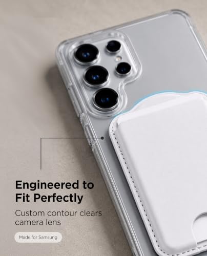 ENCASED Magnetic Wallet for Samsung Phones (Compatible with MagSafe) Premium PU leather Slim Card Holder Designed for Galaxy S26, S26 Plus, S26 Ultra (Off White) - color: White