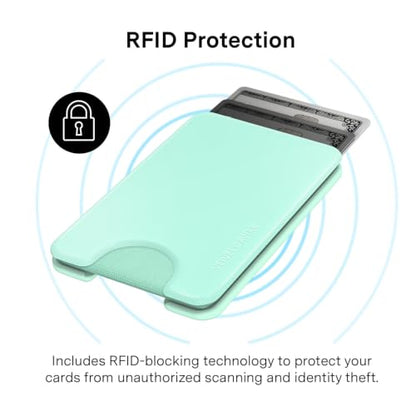 VELVET CAVIAR compatible with MagSafe Wallet - Magnetic Card Holder - color: Mint Jelly