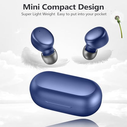 MOZOTER Mini Wireless Earbuds Bluetooth 5.3 in Ear Headphones Headsets - color: Blue