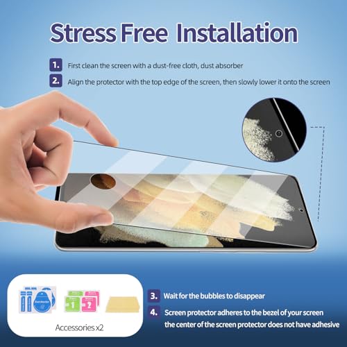 for Samsung Galaxy S21 Ultra Glass Screen Protector + Camera Lens Protector, 9HD Tempered Glass, Case Friendly, Anti Scratch Bubble Free Ultra Resistant - size: Galaxy S21 Ultra 6.8-inch