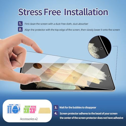 for Samsung Galaxy S21 Ultra Glass Screen Protector + Camera Lens Protector, 9HD Tempered Glass, Case Friendly, Anti Scratch Bubble Free Ultra Resistant - size: Galaxy S21 Ultra 6.8-inch