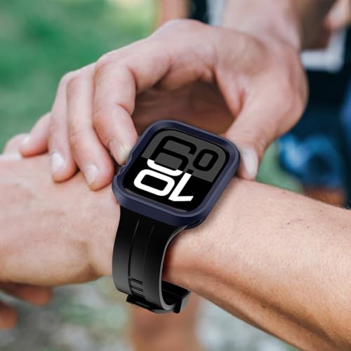 Amizee Rugged Case Compatible with Apple Watch Case Series 11/10 42mm, Soft TPU Shockproof Bumper Drop Proof Protective Cover Compatible with iWatch - Blue - color: Blue, size: 42 mm