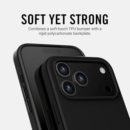 Ridge Case Compatible with iPhone 17 PRO - Compatible with MAGSAFE & Wireless Charging, Aluminum Control Buttons, Dual-Layer Construction, TPU Bumper with Drop Protection (Matte Black) - color: Matte Black, size: iPhone 17 Pro