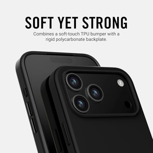 Ridge Case Compatible with iPhone 17 PRO MAX - Compatible with MAGSAFE & Wireless Charging, Aluminum Control Buttons, Dual-Layer Construction, TPU Bumper with Drop Protection (Matte Black) - color: Matte Black, size: iPhone 17 Pro Max