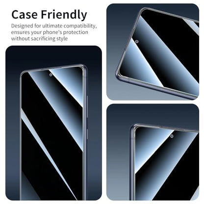 Privacy Screen Protector for Samsung Galaxy S20 FE, Anti-Spy Tempered Glass, 9H Hardness Anti-Scratch, 2.5D Curved Edges, Bubble-Free Case Friendly - 3 Pack - color: S20 FE Black