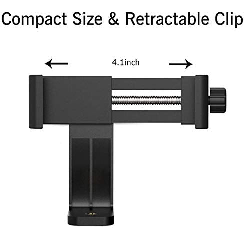 Alphx Universal Smartphone Tripod Cell Phone Holder Mount Adapter Set, Fits iPhone, Samsung, and all Phones, Rotates Vertical and Horizontal with Adjustable Clamp, Includes Mini Tripod