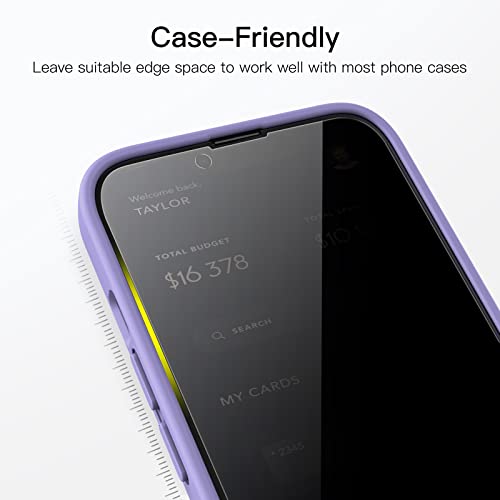 JETech Privacy Screen Protector for iPhone 14 Plus, 2-Pack | Full-Coverage Tempered Glass, Edge-to-Edge Protection, Anti-Spy, Case-Friendly, HD Clear - size: iPhone 14 Plus