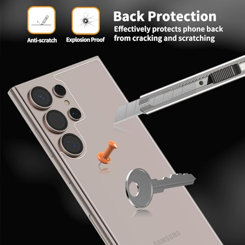 3-Pack PET Plastic Soft Film Back Protector for Galaxy S24 Ultra - size: Galaxy S24 Ultra Back Film