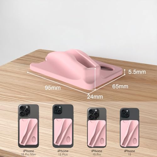 DOB SECHS Large Silicone Lip Holder with Card Holder Compatible with Summer Fridays, Tower 28, Laneige Lipstick Lip Glaze Phone Case Back Stick On Holder for iPhone and Android Smartphones,Pink - color: Pink, size: Large