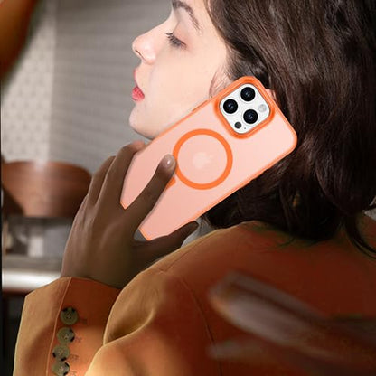 BENTOBEN Magnetic for iPhone 16 Pro Max Case,(Compatible with MagSafe) (Military Grade Drop Protection) Slim Translucent Matte Shockproof with Anti-Fingerprint Phone Case 6.9",Orange - color: Orange