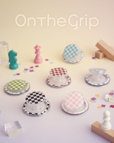 Trendy Magnetic Checkerboard Phone Grip - Sleek, Expandable, Collapsible - Non-Slip, Durable, Universal Fit - Ideal for Style-Conscious Users (Blue)