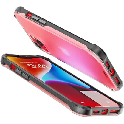 Phone REBEL Clear Case for iPhone 14 Plus [Frosted Series Gen-4] Translucent Matte Texture, Non-Yellowing, Protective Shockproof Bumpers, Metal Buttons, 6.7 Inch 2023 Cover (Frosted Black, No MagSafe) - color: Frosted Black, No MagSafe, size: iPhone 14 Pl