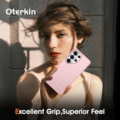 Oterkin Magnetic Samsung Galaxy S26 Ultra Case, Light Pink | Matte, Compatible with MagSafe, Frosted Translucent, Shockproof Anti-Scratch Slim Fit, Military Grade Protection - color: S26 Ultra-Light Pink, size: Galaxy S26 Ultra Case 6.9''