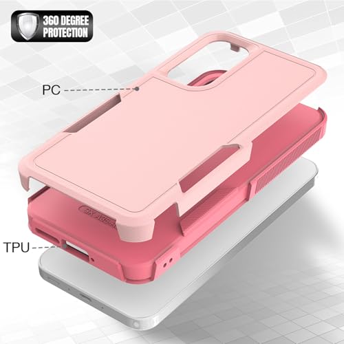 for Samsung Galaxy A35 5G Case: Dual Layer Protective Heavy Duty Cell Phone Cover Shockproof Rugged with Screen Protector - Military Protection Bumper Tough - Samsung Galaxy A35 5G 2024, Pink - color: Pink (PC) + Pink (TPU)